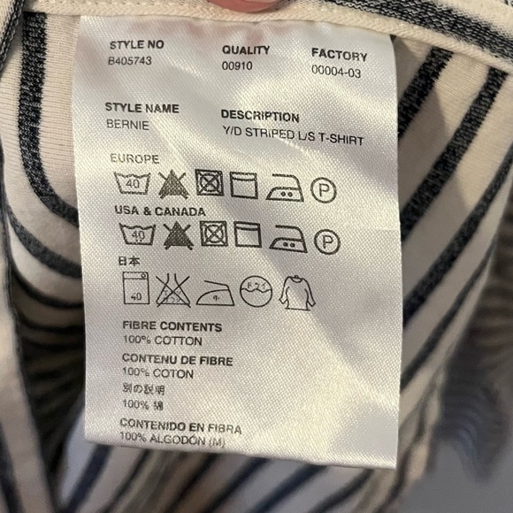 Wesc Bernie Striped Long Sleeve T-Shirt White Gray Women’s Small - Picture 5 of 9